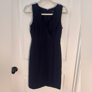 J. Crew - Navy Scalloped Dress - Like New - Size 0